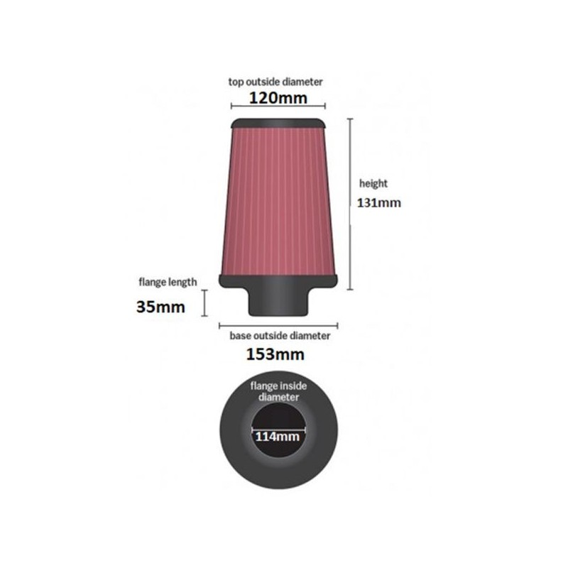 APP Filtro de aire - Ø114mm, 4.48". - A-FILT