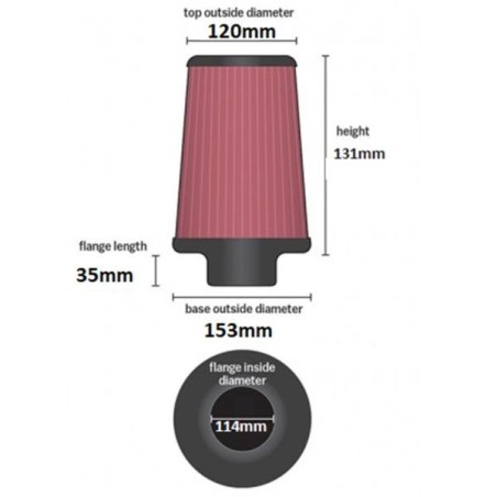 APP Filtro de aire - Ø114mm, 4.48". - A-FILT