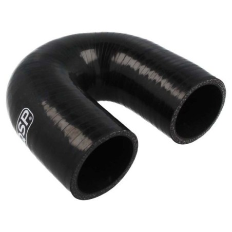 QSP Manguera de silicona - Curva de 180° - 19 mm - Negro - QHE180
