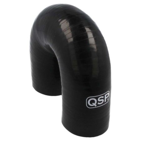 QSP Manguera de silicona - Curva de 180° - 19 mm - Negro - QHE180
