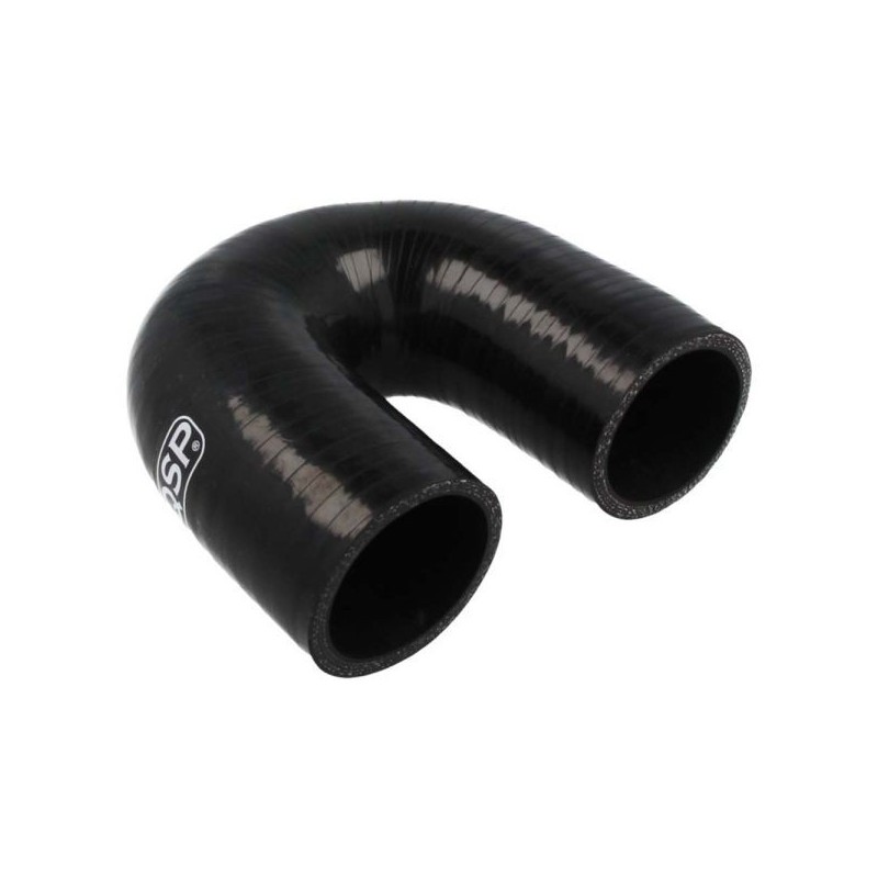 QSP Manguera de silicona - Curva de 180° - 22 mm - Negro - QHE180