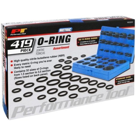 Performance Tool Surtido de juntas tóricas de 419 piezas - MM