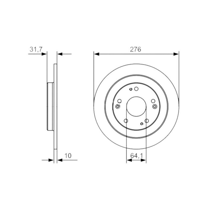 Ashuki Discos de freno traseros (276 mm / 5x114,3) - 0993