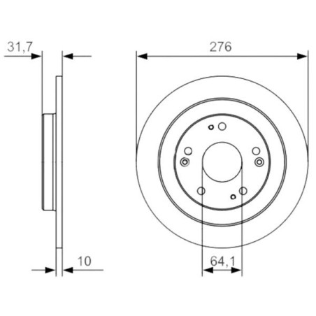 Ashuki Discos de freno traseros (276 mm / 5x114,3) - 0993